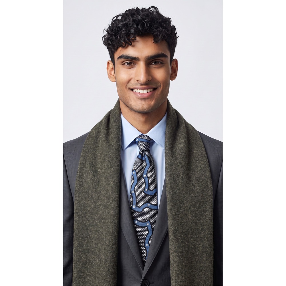 Banana Republic 100% Cashmere Scarf Reversible Lt. & Charcoal Grey Dark Academia